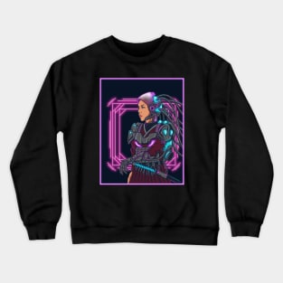 cyberpunk samurai woman Crewneck Sweatshirt